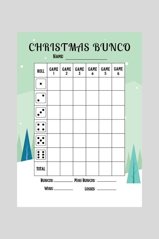 Christmas Bunco Score Sheet