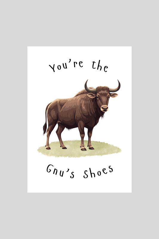 Gnu's Shoes Greeting Card