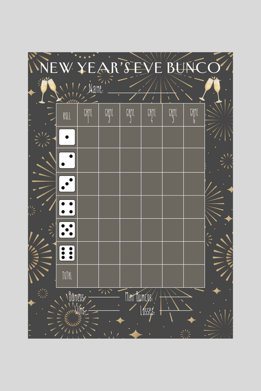 New Year's Eve Bunco Score Sheet