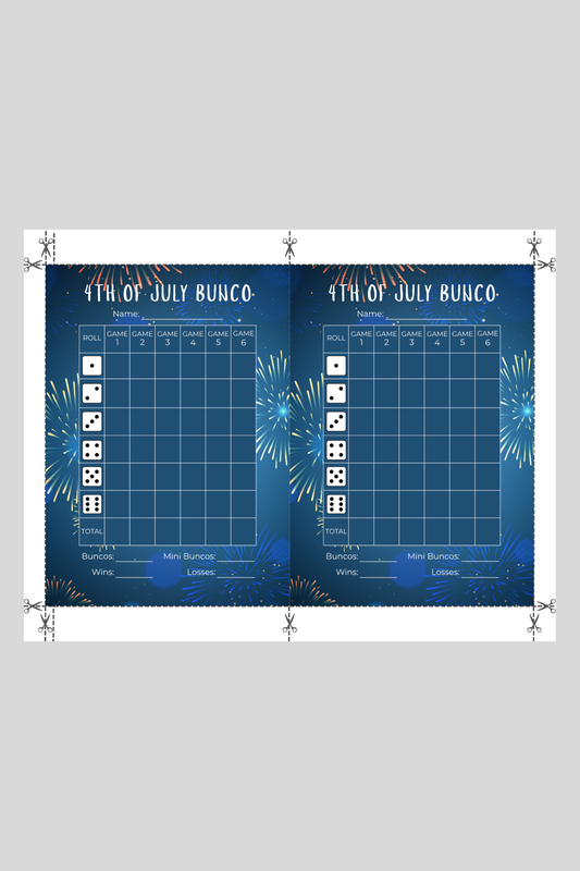 4th of July Bunco Score Sheet