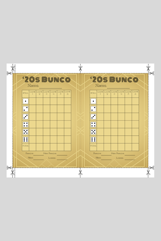 '20s Bunco Score Sheet