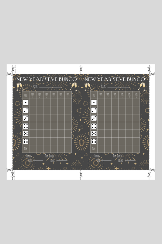 New Year's Eve Bunco Score Sheet