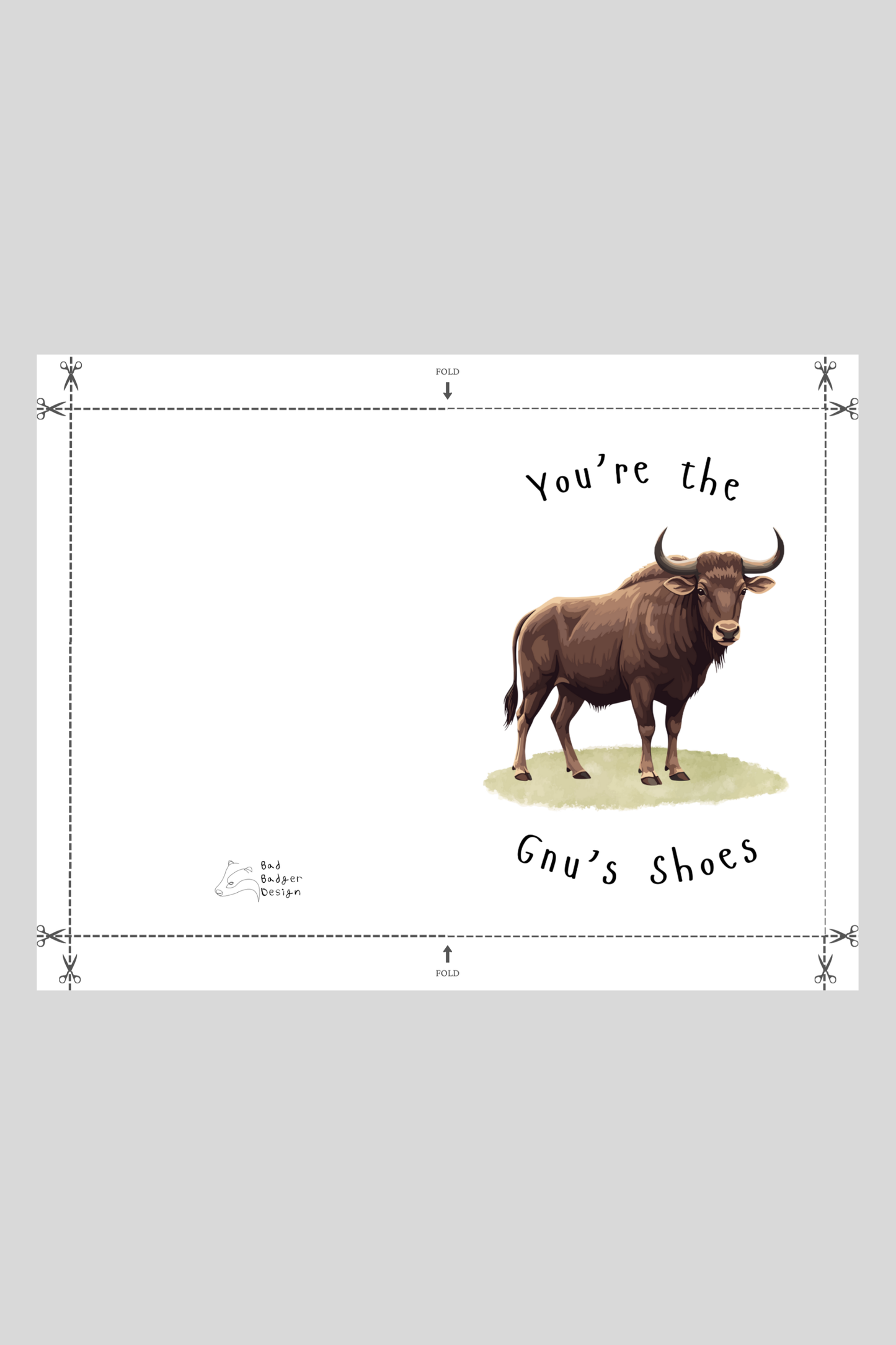 Gnu's Shoes Greeting Card